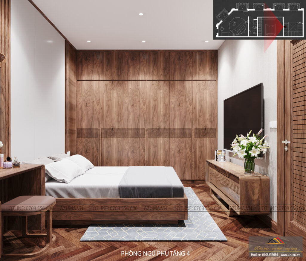 Thiết kế biệt thự San Hô – Vinhomes với nội thất gỗ óc chó nhập khẩu