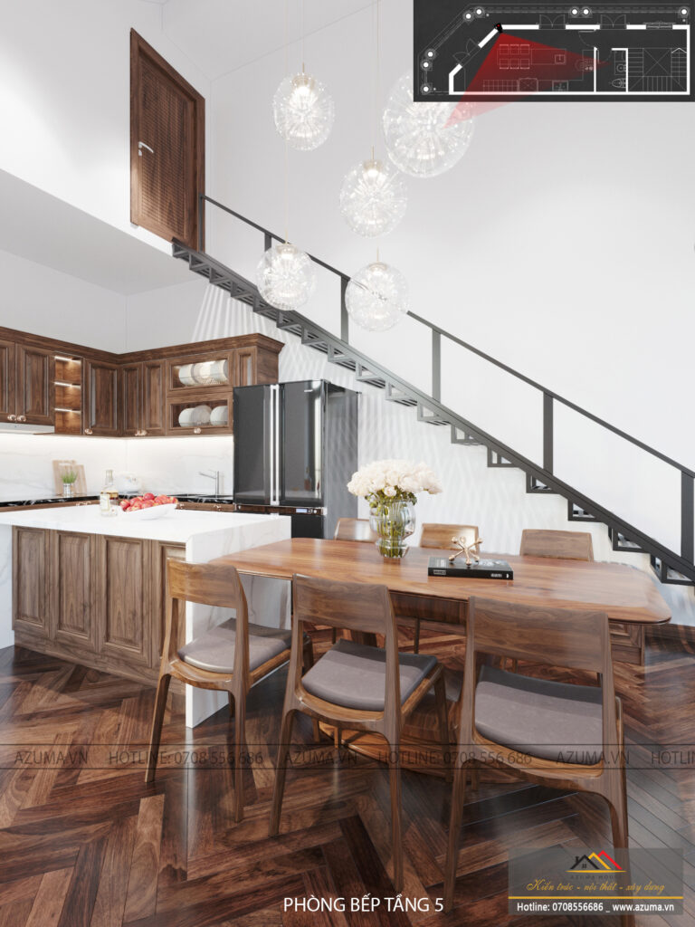 Thiết kế biệt thự San Hô – Vinhomes với nội thất gỗ óc chó nhập khẩu