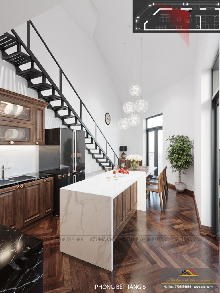 Thiết kế biệt thự San Hô – Vinhomes với nội thất gỗ óc chó nhập khẩu