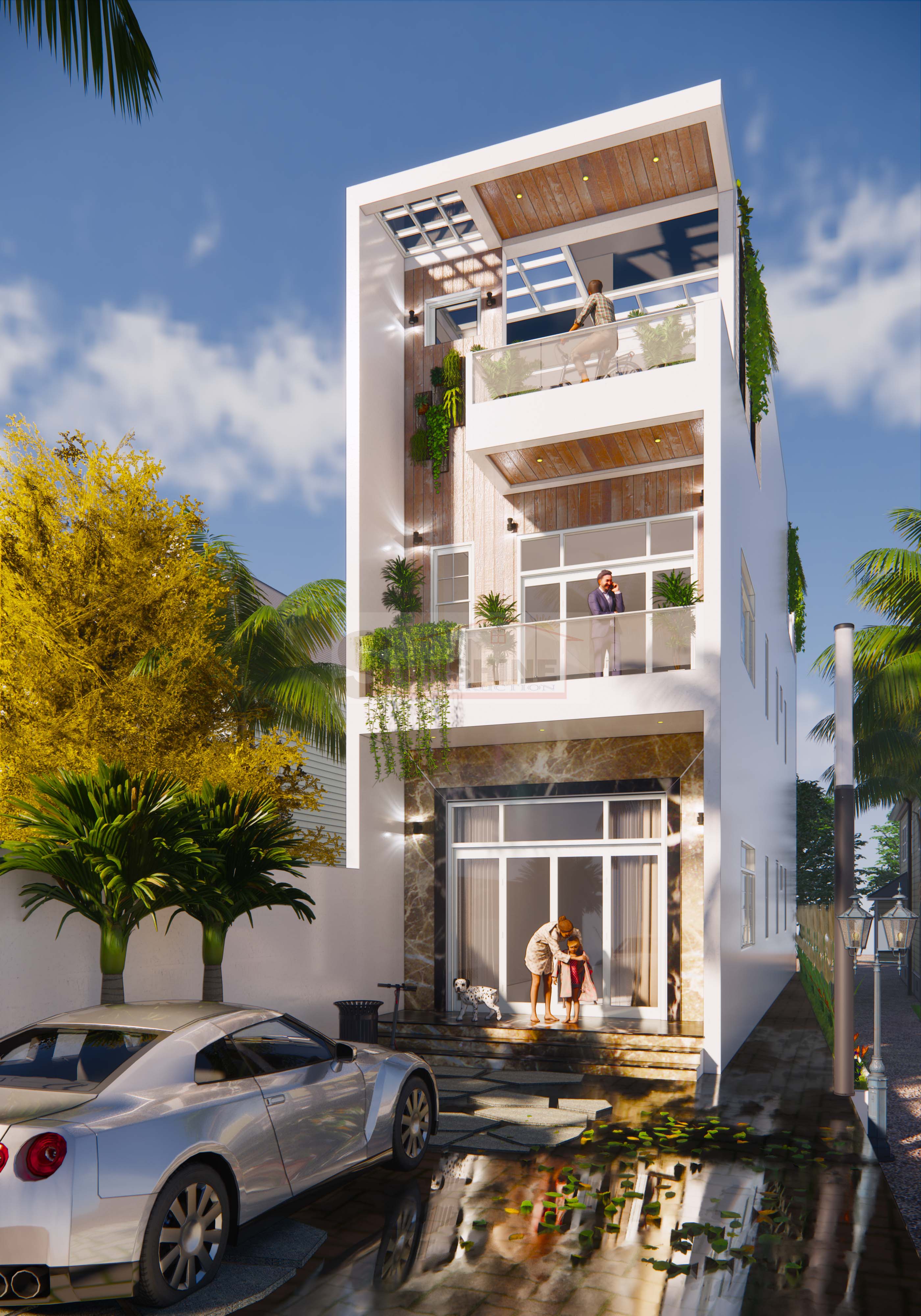 Thiết kế nhà phố phong cách hiện đại Cô Tuyết