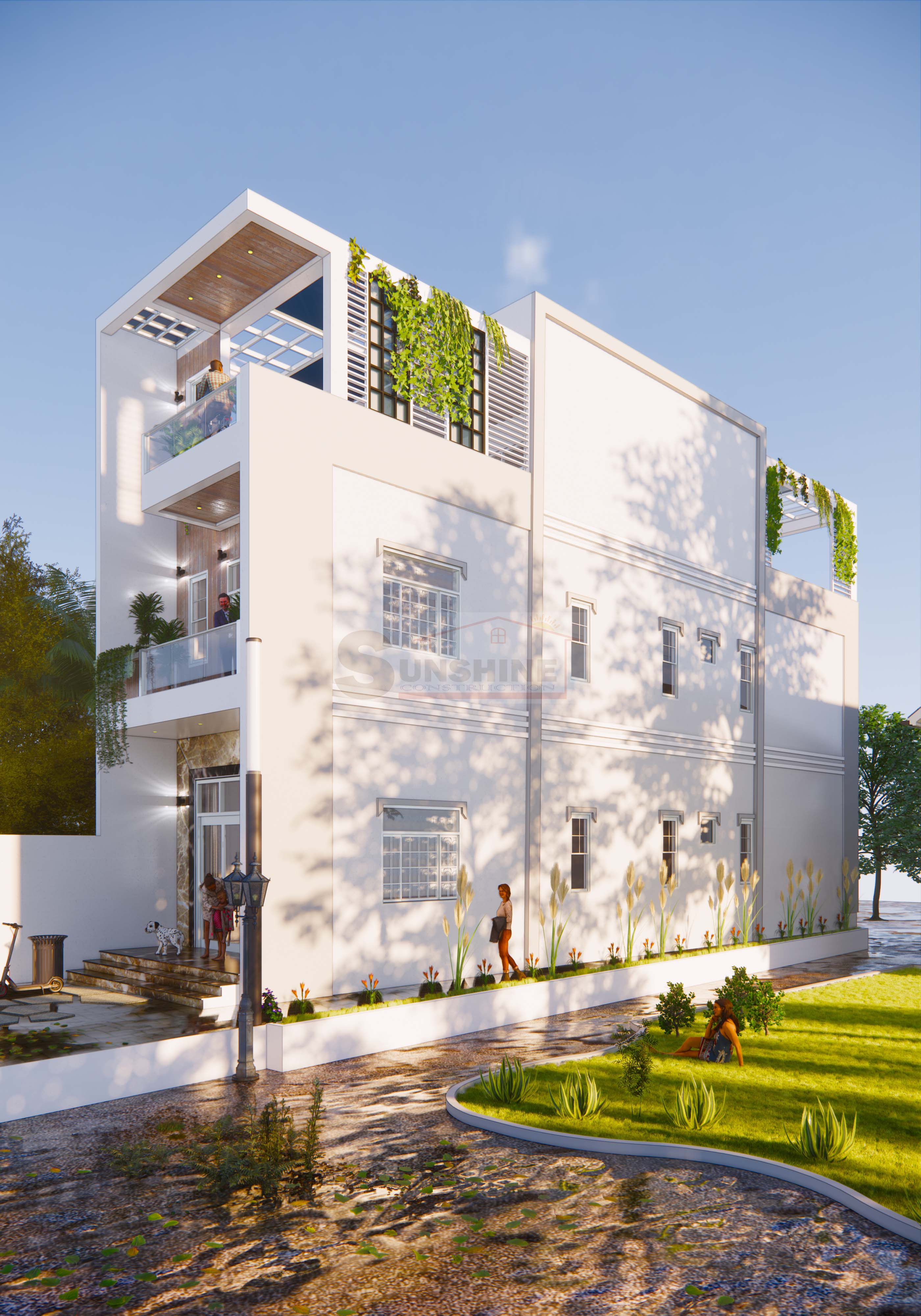 Thiết kế nhà phố phong cách hiện đại Cô Tuyết