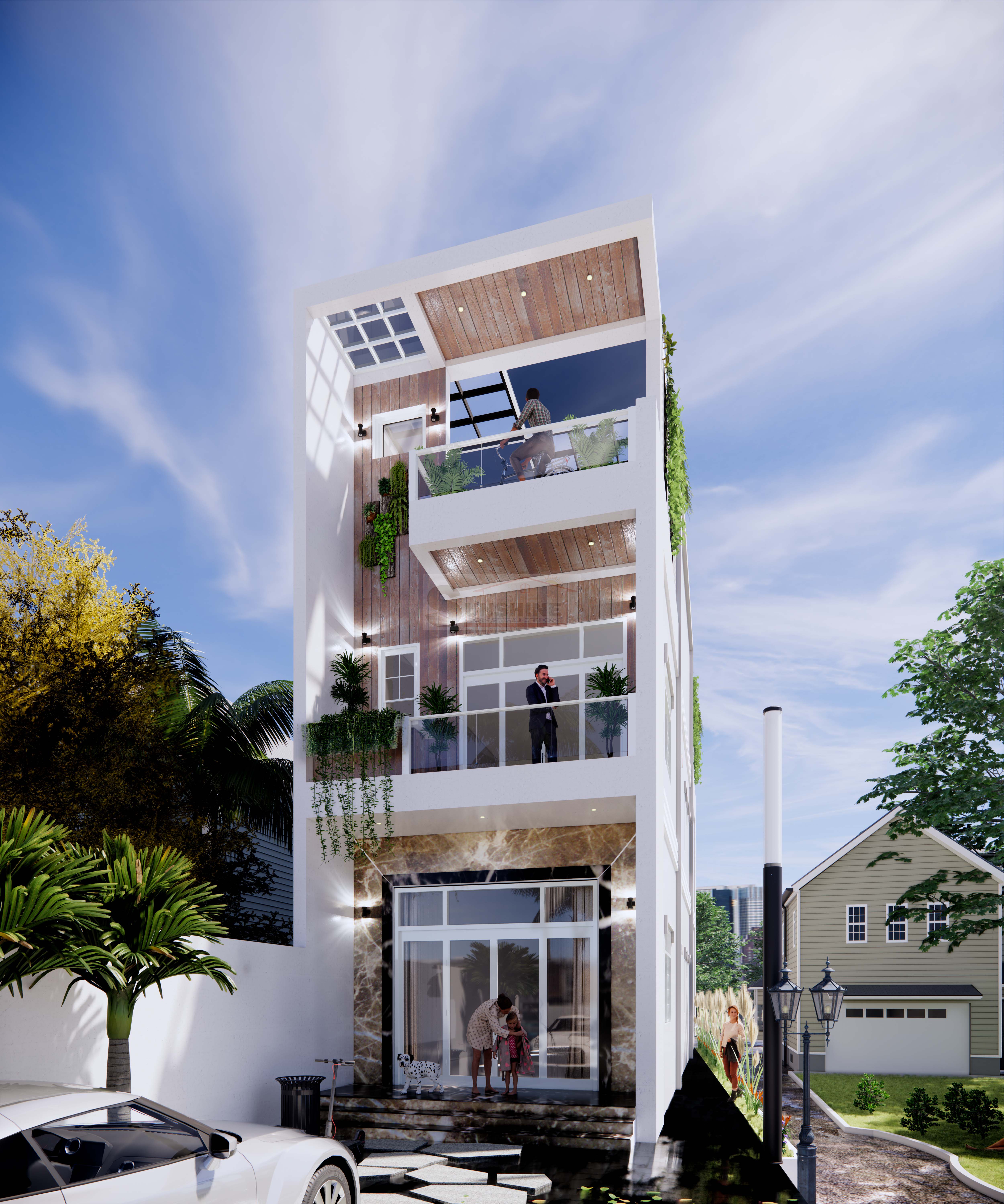 Thiết kế nhà phố phong cách hiện đại Cô Tuyết