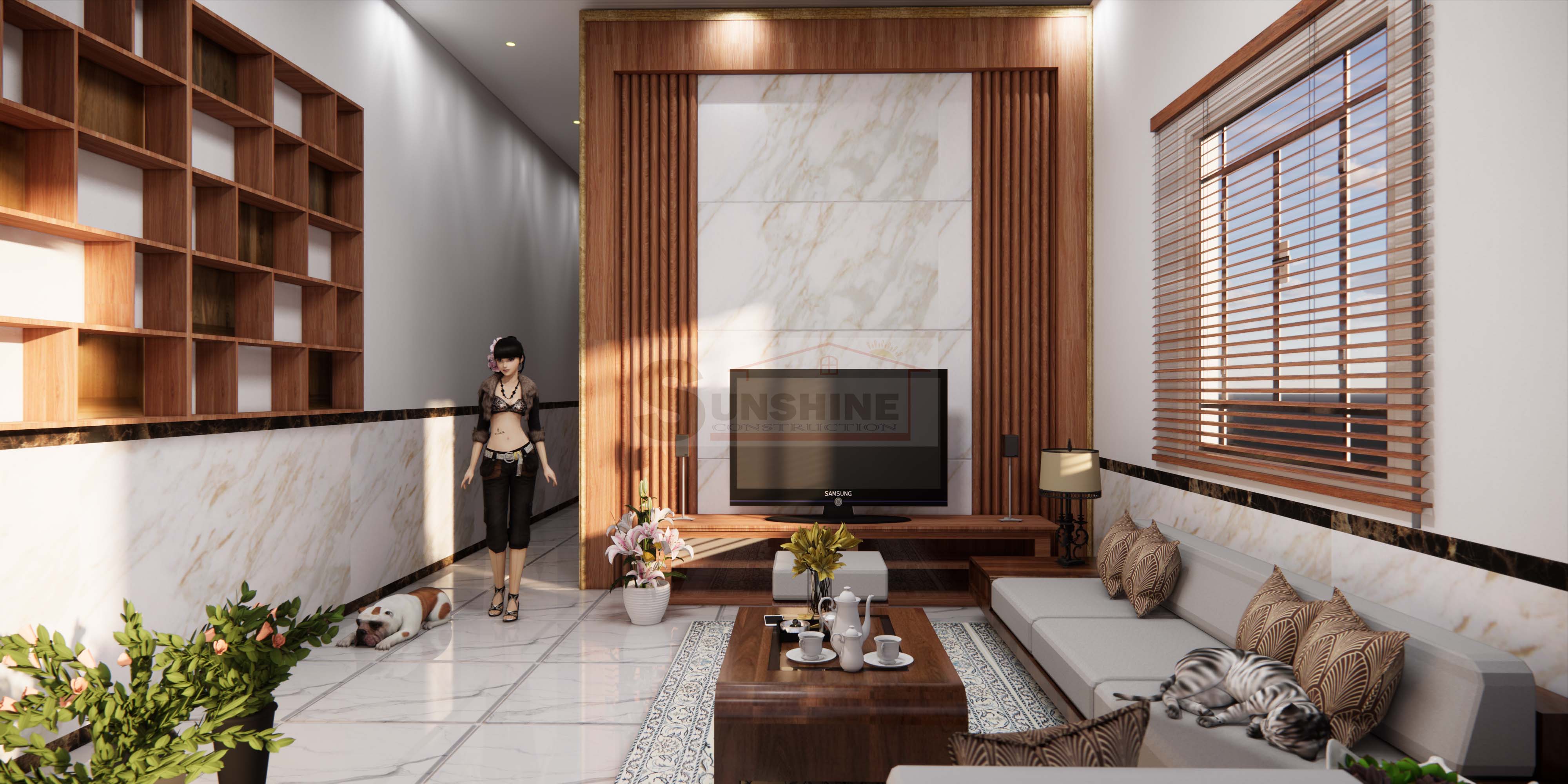 Thiết kế nhà phố phong cách hiện đại Cô Tuyết