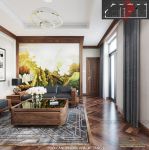 Thiết kế biệt thự San Hô – Vinhomes với nội thất gỗ óc chó nhập khẩu