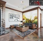 Thiết kế biệt thự San Hô – Vinhomes với nội thất gỗ óc chó nhập khẩu